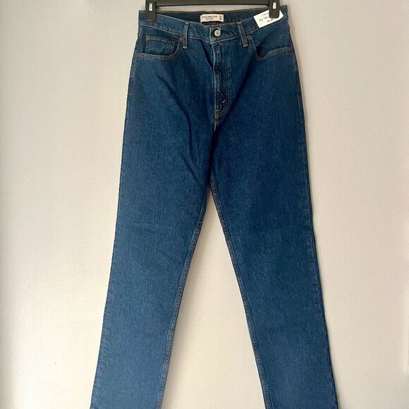 NWT Abercrombie & Fitch The 90's Straight Ultra High Rise Jeans 30 10 Long - Picture 2 of 11